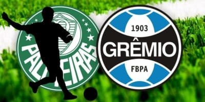 Logo do Palmeiras e Grêmio (Foto: Reprodução / Internet / Montagem HoraDoBenefício)