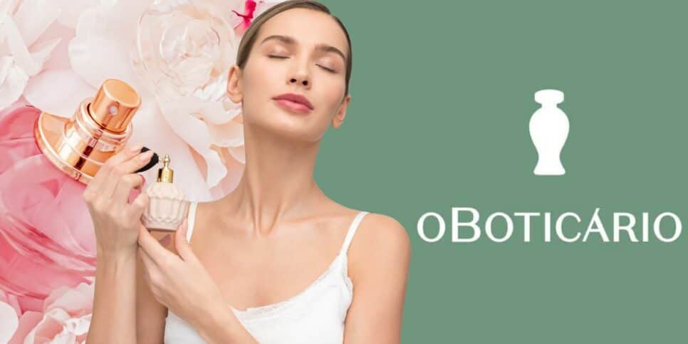 Mulher usando perfume O Boticário (Foto: Reprodução / Internet / Montagem HoraDoBenefício)