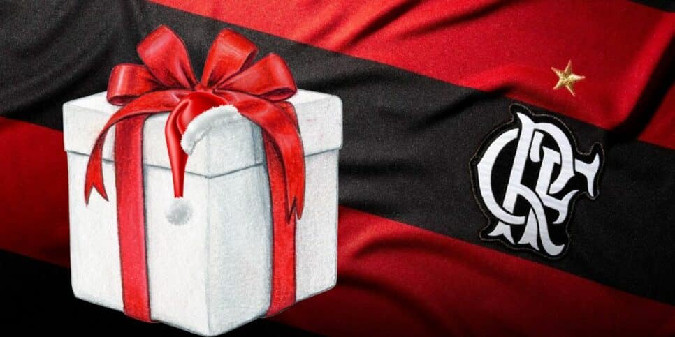 Presente de Natal e logo do Flamengo (Foto: Reprodução / Internet)