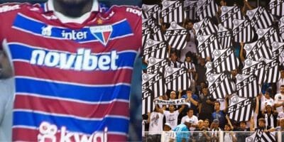 Santos torcida e jogador (Reprodução/Internet)