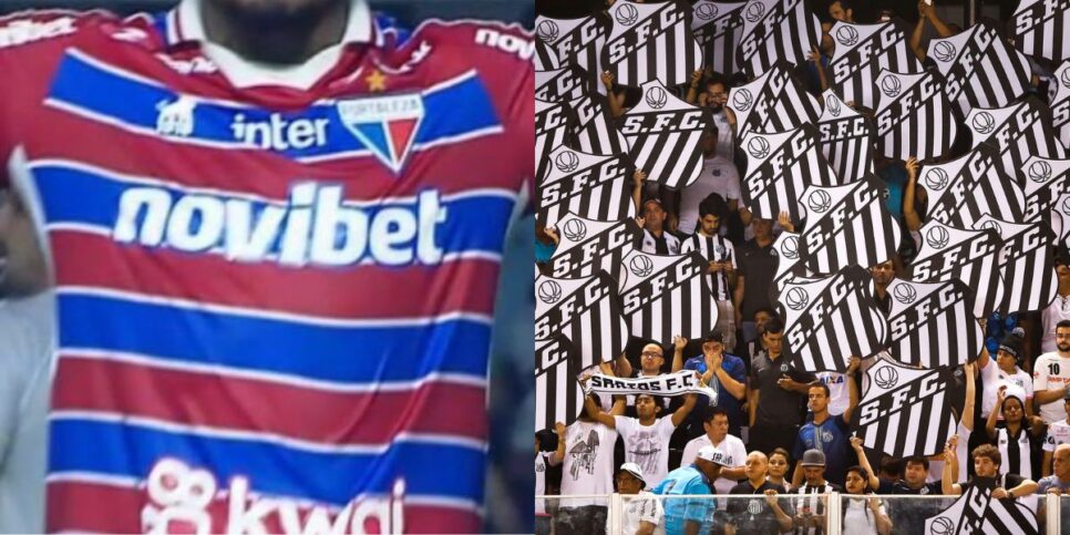 Santos torcida e jogador (Reprodução/Internet)