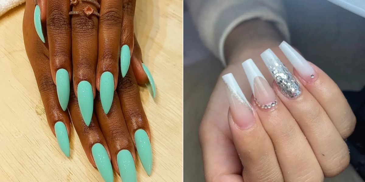 Modelo de unhas em gel extra grandes são uma escolha ousada para pedir para manicures (Imagem Reprodução Internet)