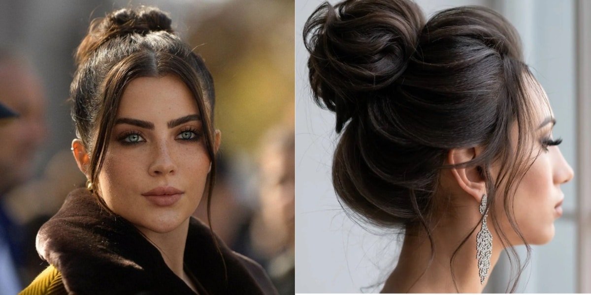 Modelos de penteado coque alto para os dias de cabelos oleosos (Imagem Reprodução Canva)