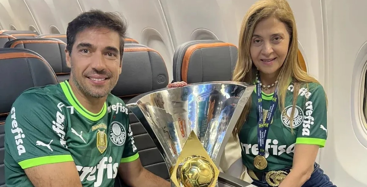 Abel Ferreira e Leila Pereira estudam futuro do Verdão (Foto: Reprodução/ Cesar Greco/ SEP)