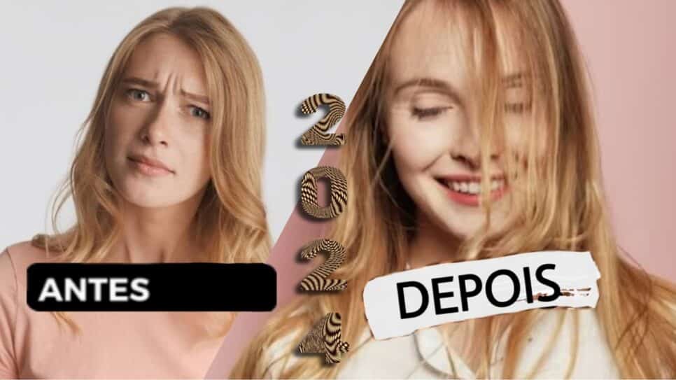 Tonalidade para 2024 e tendências de cores; antes e depois (Fotos: Reprodução/ FreePik/ Montagem)