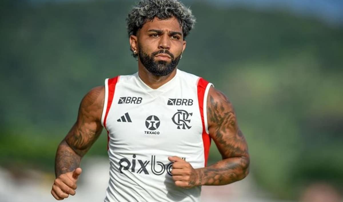 Gabigol nos treinos do Ct Ninho do Urubu (Foto: Reprodução/ Marcelo Cortes/ Flamengo)