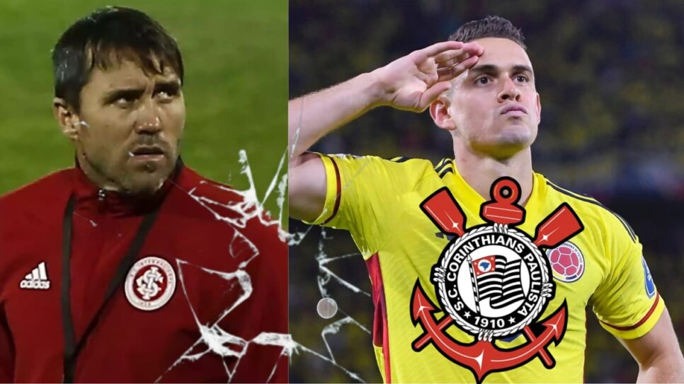 Coudet que se cuide: Rafael Borré é sondado fortemente pelo Corinthians (Fotos: Reprodução/ Gabriel Aponte/ Getty Images/ Montagem)