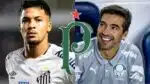 Marcos Leonardo é alvo no Palmeiras de Abel Ferreira (Fotos: Reprodução/ Santos FC/ Karen Fontes/Agência Estado/ Montagem)