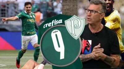 Neto fica de queixo caído ao ter informações de duas contratações ao Palmeiras (Fotos: Reprodução/ Cesar Greco/ SEP/ Donos da Bola/ YouTube, Band/ Montagem)