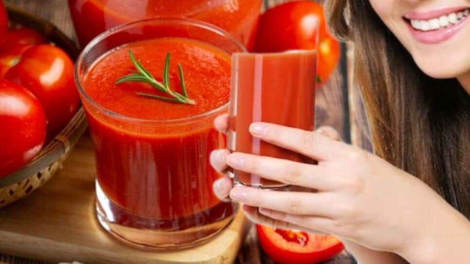 Faça esse Suco de Tomate saboroso, refrescante e cheio de beneficios à saúde (Fotos: Reprodução/ FreePik/ Montagem Gustavo)