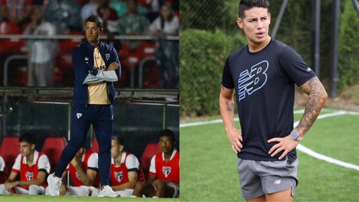 Jornalista expõe esnobada que Carpini dá em James no São Paulo e até desfecho do atacante no clube (Fotos: Reprodução/ Instagram/ Montagem)