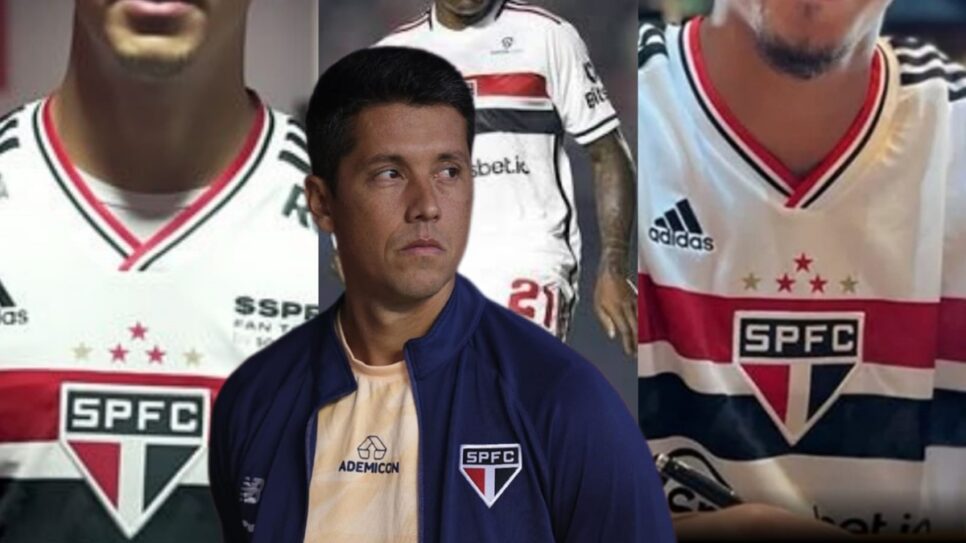 Dorival Thiago Carpini não vai contar com estes 3 atletas no São Paulo em 2024 (Fotos: Reprodução/ Rubens Chiri/ SPFC/ Montagem)