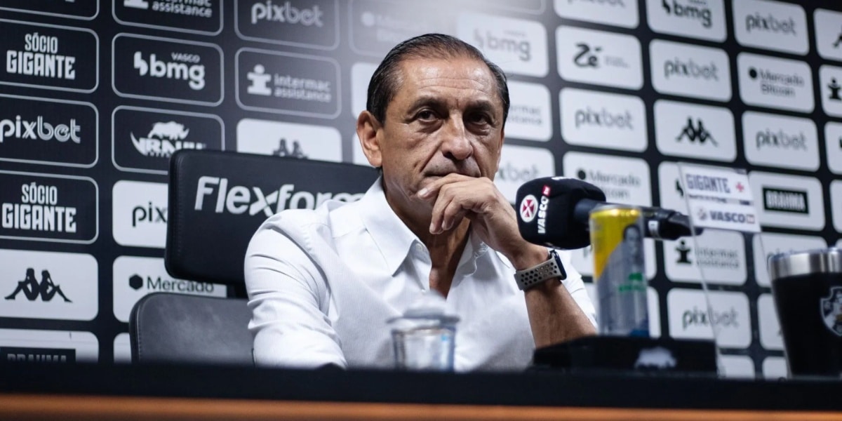 Ramón Díaz, técnico do Vasco durante entrevista coletiva (Foto Reprodução Leandro Amorim/Vasco)