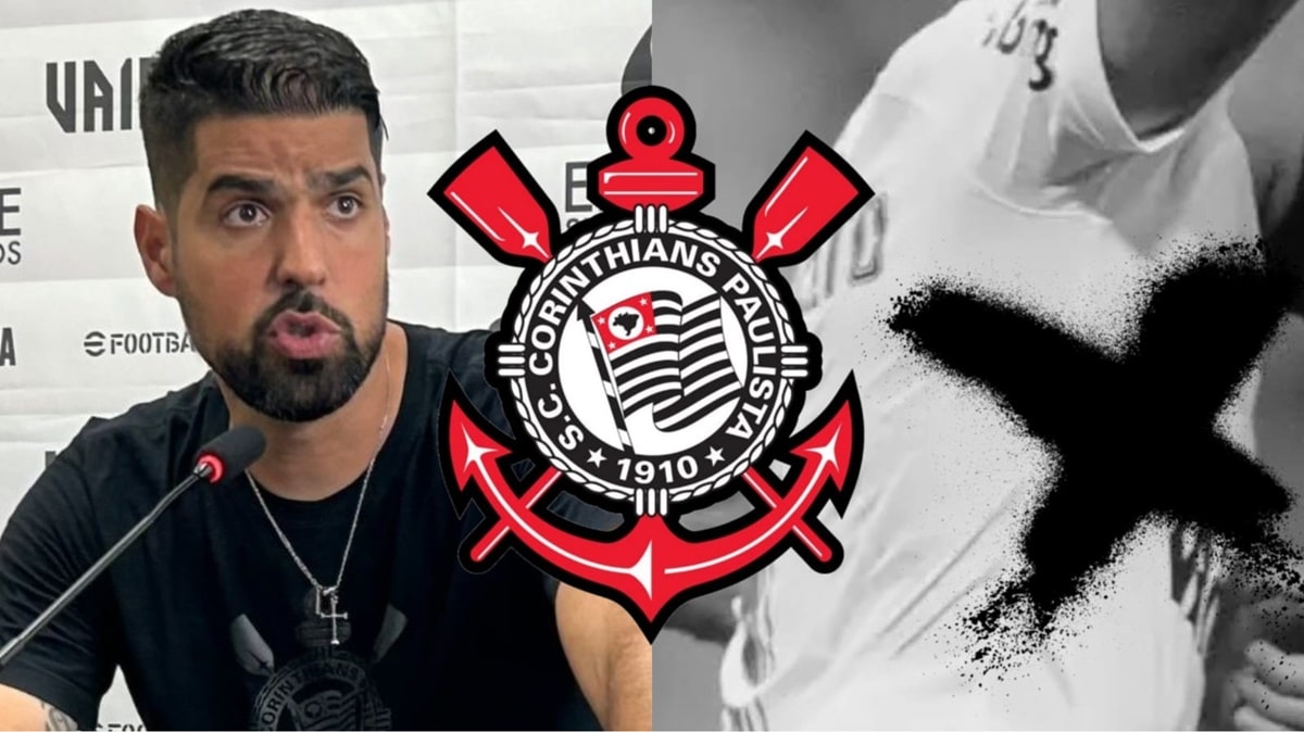 António Oliveira preocupado: Jogador do Corinthians está fora do elenco (Fotos: Reprodução/ Henrique Vigliotti/ Ag. IDC/ Corinthians/ Montagem)