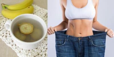 Chá de Banana e mulher de dieta (Foto: Reprodução / Canva)