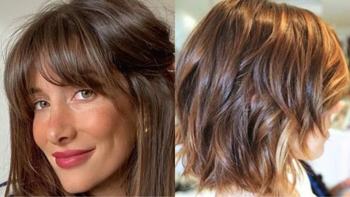 Cabelo longo com franja e corte clavicut (Fotos: Reprodução/ Internet/ Montagem)