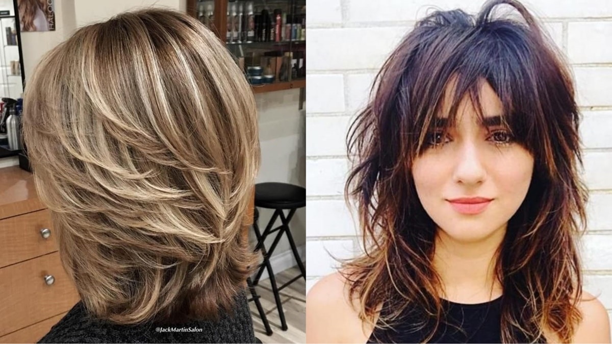 Midi em camadas e Desfiado dão volume e densidade a mulheres com pouco cabelo (Fotos: Reprodução/ Internet/ Montagem)