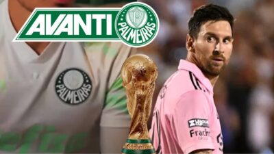 Joagdor do Palmeiras detalha emoção ao encontrar Messi e pedido inesperado (Fotos: Reprodução/ YouTube/ Logan Riely/ GettyImages/ Montagem)