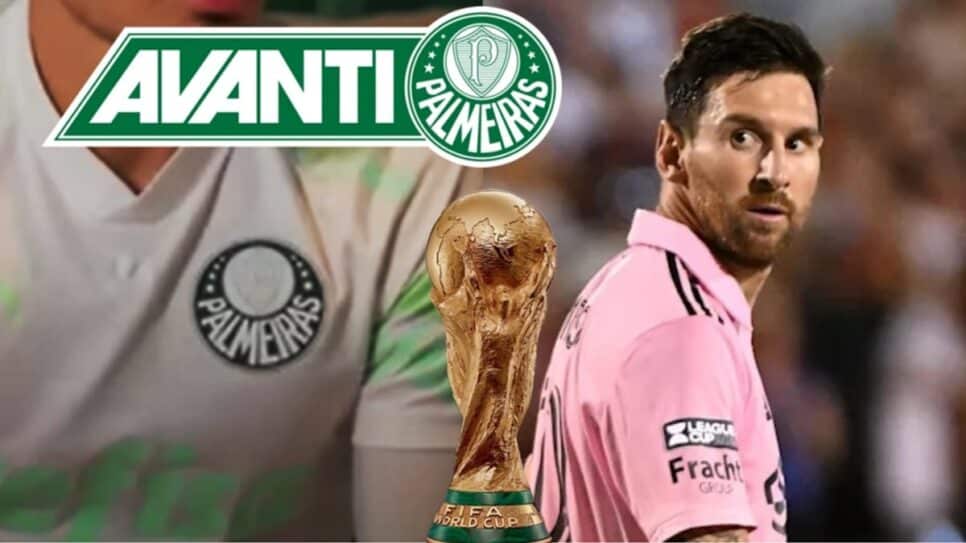 Joagdor do Palmeiras detalha emoção ao encontrar Messi e pedido inesperado (Fotos: Reprodução/ YouTube/ Logan Riely/ GettyImages/ Montagem)