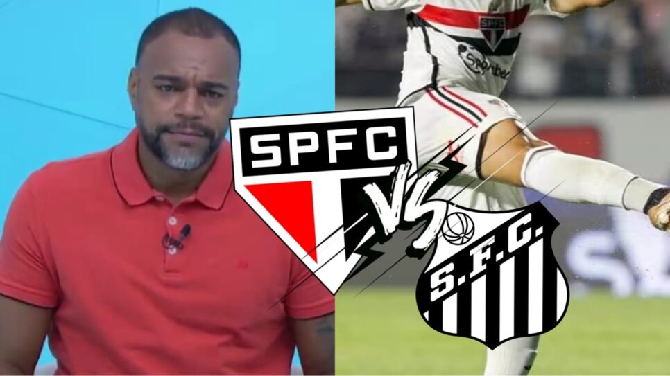 Denílson projeta volta ao São Paulo em noite de embate contra o Santos (Fotos: Reprodução/ Jogo Aberto/ YouTube/ SPFC/ Montagem)