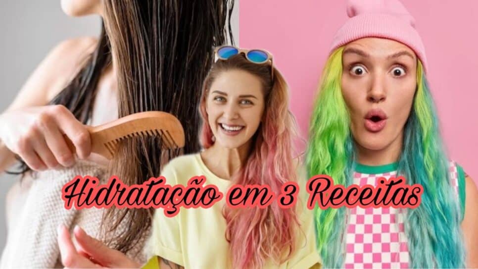Faça hidratação caseira em cabelos com química em 3 receitas caseiras; leia o artigo (Fotos: Reprodução/ FreePik/ Montagem Gustavo)