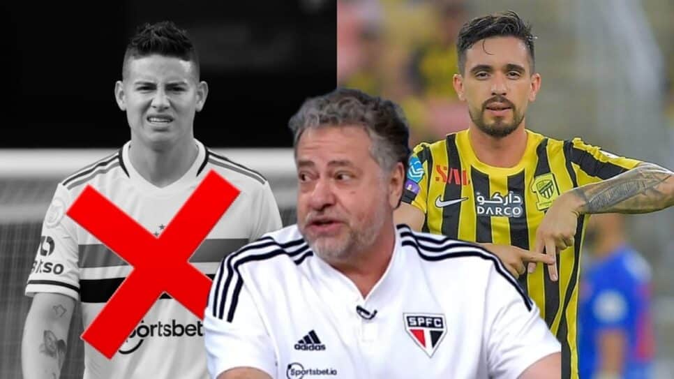 James rescinde e nome de Coronado para nos ouvidos de Casares (Fotos: Reprodução/ SPFC/ Getty Images/ Montagem)