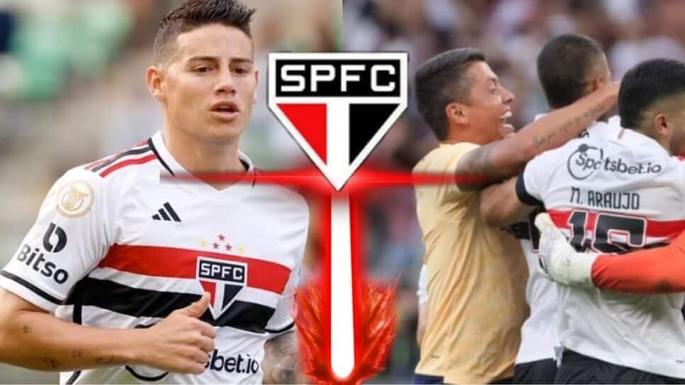 Thiago Carpini deixa James Rodríguez prestes a rescindir com o São Paulo (Fotos: Reprodução/ Rodney/ SPFC/ Montagem)