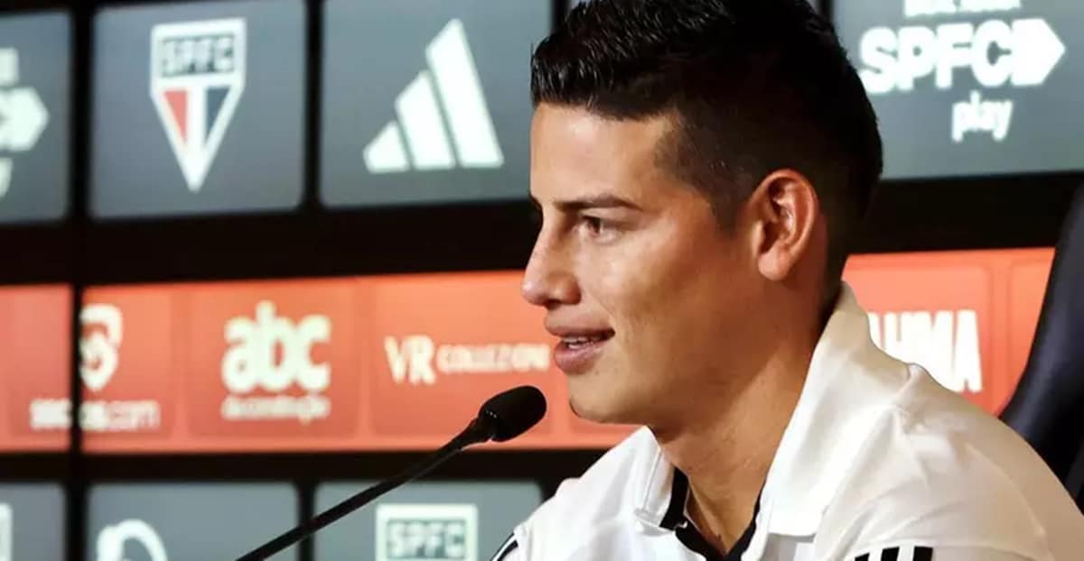 James Rodríguez está sendo monitorado pelo Besiktas antes de rescisão com o São Paulo sair (Foto: Reprodução/ SPFC/ Internet)