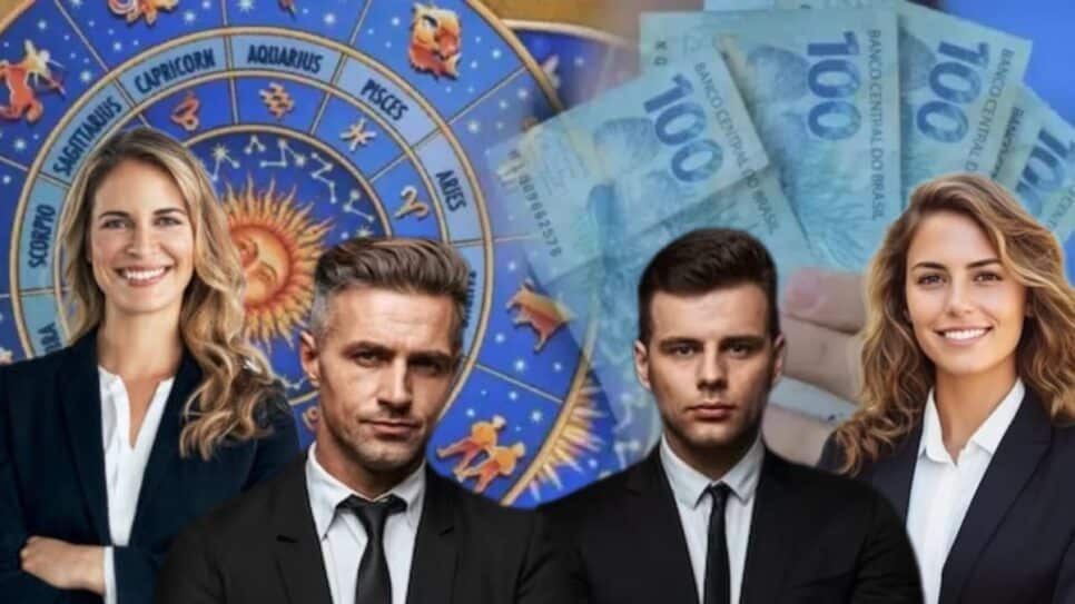 4 signos sortudos em dinheiro para abril de 2024 (Fotos: Reprodução/ FreePik/ Montagem)
