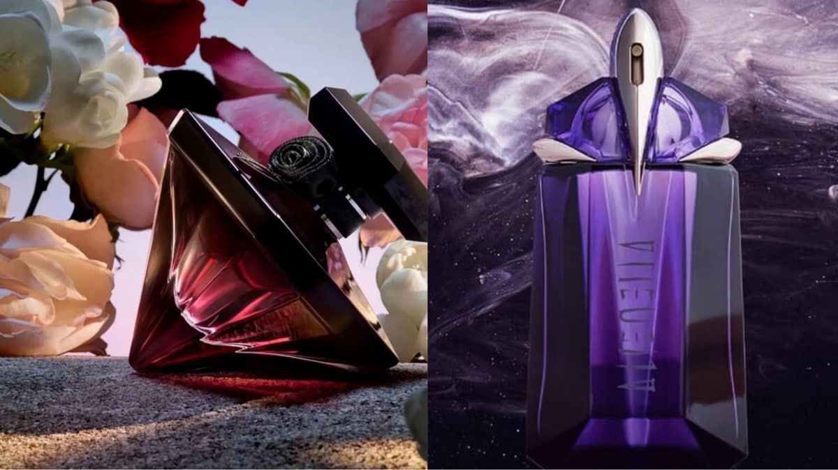 La Nuit Trésor, da marca Lancôme; e Alien, de Thierry Mugler - Perfumes femininos para Outono 2024 (Fotos: Reprodução/ Internet/ Montagem)