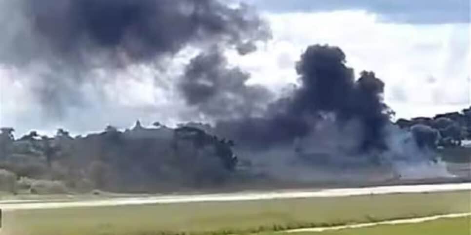 Queda de avião em aeroporto da Pampulha, em Belo Horizonte (Imagem: Reprodução)