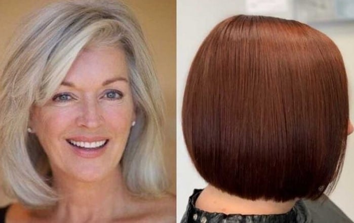 Idosas mulheres estilo Cortes de cabelo Bob Reto (Foto: Reprodução / Canva)