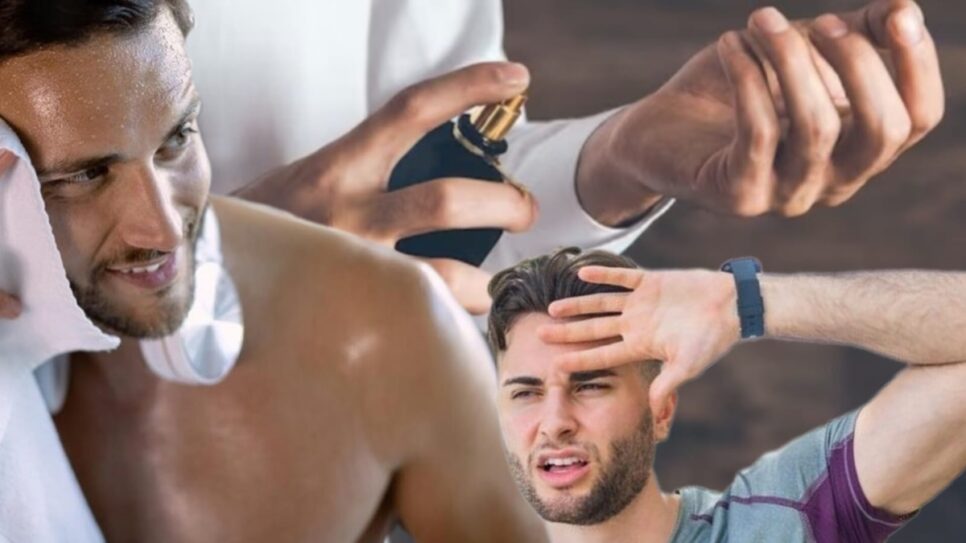 Calor e transpiração? 4 perfumes masculinos que fixam na pele em dias quentes (Fotos: Reprodução/ FreePik/ Montagem Gustavo)