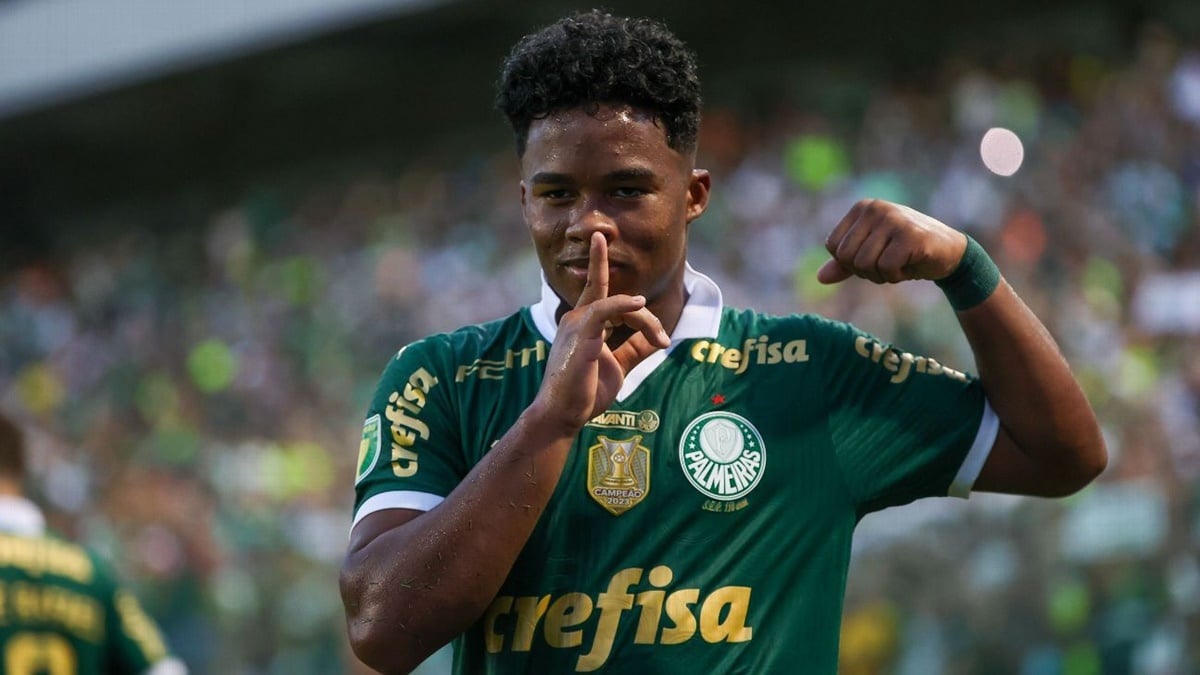 Endrick, de 17 anos, foi vendido pelo Palmeiras ao clube espanhol (Foto: Reprodução/ SE Palmeiras)