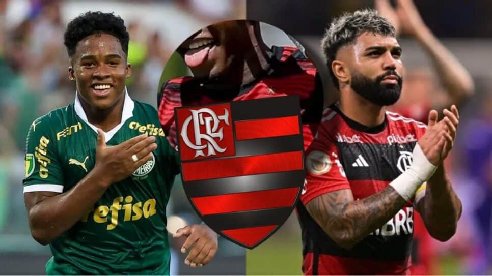 Flamengo deve vender promessa antes de Gabigol e nos moldes de Endrick, do Palmeiras; entenda (Fotos: Reprodução/ Cesar Greco/ SEP/ CRF/ Montagem)