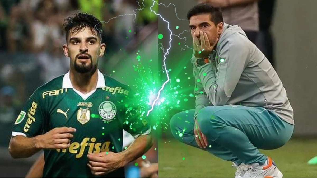 Flaco López tem atitude explosiva após decisão de Abel Ferreira (Fotos: Reprodução/ Cesar Greco/ SE Palmeiras/ Fabio Menotti/ Montagem)