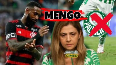 Gerson fora e Flamengo passa a perna em Leila por jogador que era alvo do Palmeiras (Fotos: Reprodução/ CRF/ SEP/ Montagem)