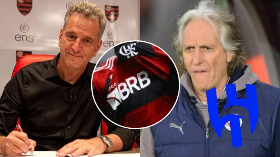 Flamengo impõe 1 condição para negociar atleta ao elenco de Jorge Jesus, do Al-Hilal (Fotos: Reprodução/ CRF/ Getty Images/ Montagem)