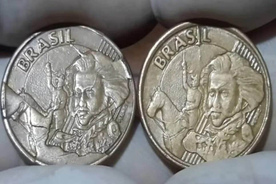 Valor, numismática Moeda de 10 centavos com Dom Pedro I (Foto: Reprodução)