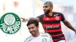 Caso Gabigol deixe o Flamengo pode fazer parte do Palmeiras em 2025 (Fotos: Reprodução/ Gilvan de Souza/ CRF/ Cesar Greco/ SEP/ Montagem)