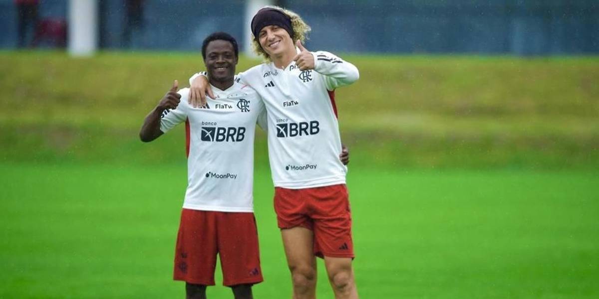 Shola e David Luiz (Foto: Reprodução/CRF)