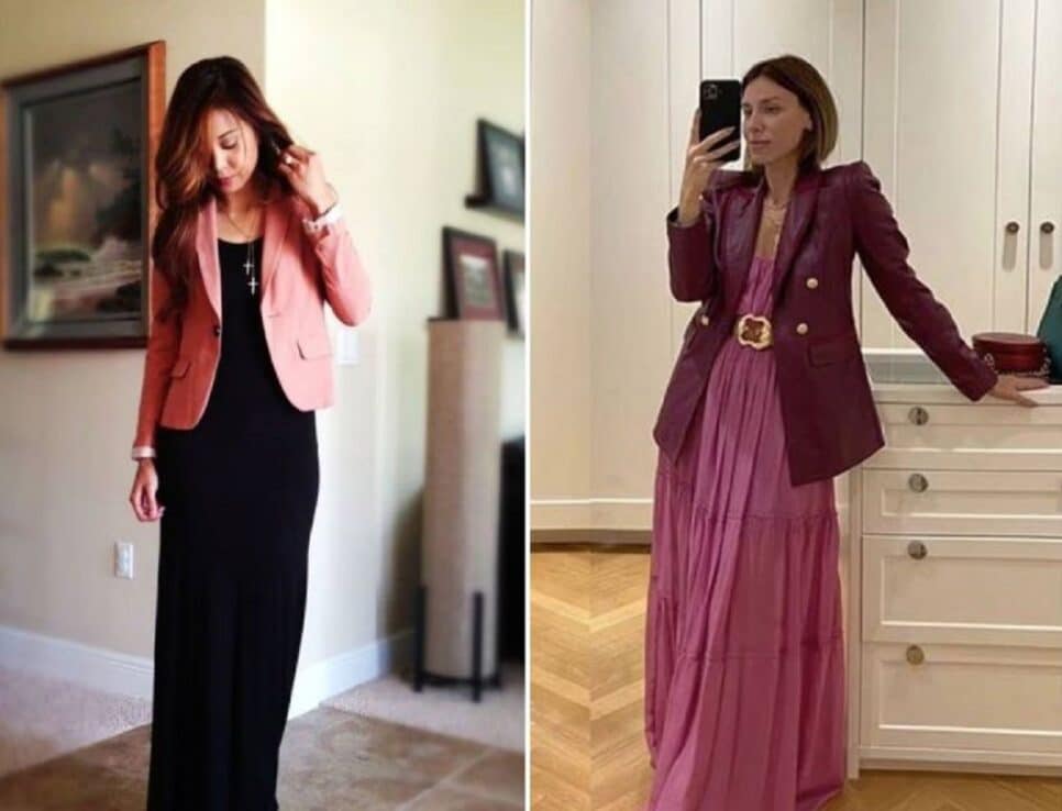 Combine vestidos maxi e blazers (Foto: Reprodução/ Pinterest)