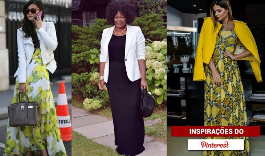 Inspirações de vestido maxi com blazer (Foto: Reprodução/ silvaniamares)