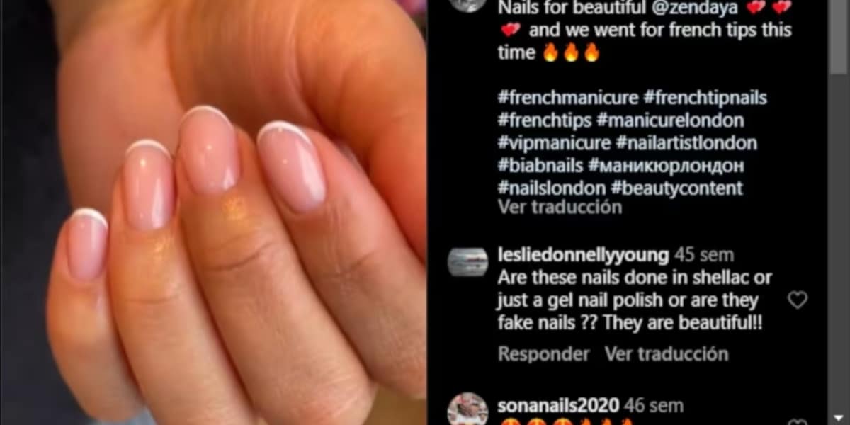 Variação de unha francesinha, apresentada pela manicure da Zendaya (Imagem Reprodução Instagram)