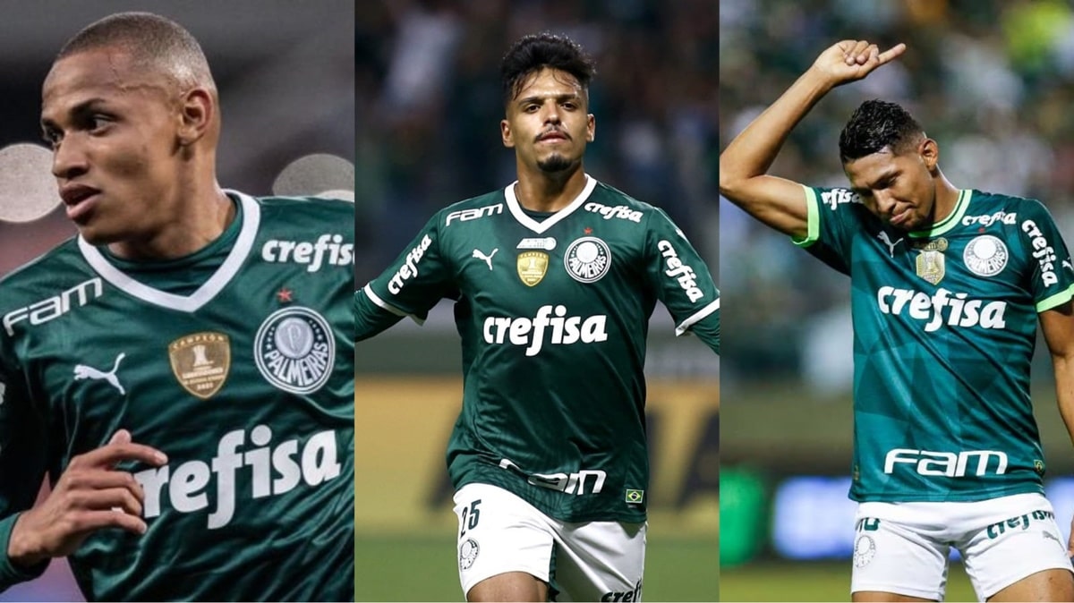 Jhon Jhon, Gabriel Menino e Rony podem deixar o Palmeiras na próxima janela (Fotos: Reprodução/ Cesar Greco/ SEP)