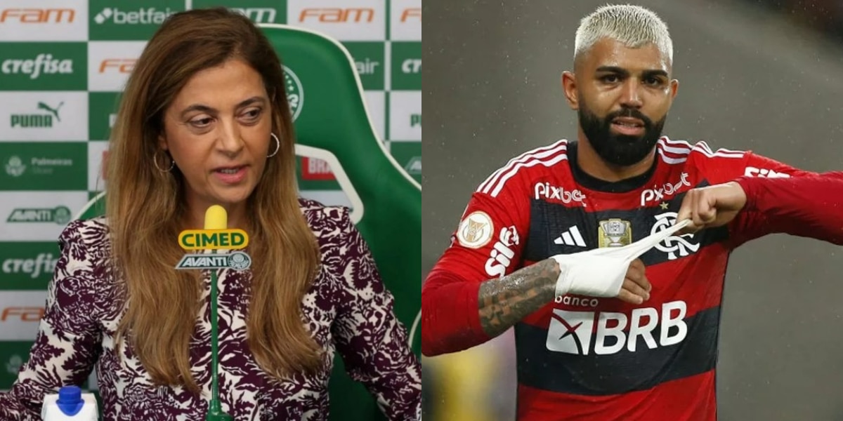 Leila Pereira quer que negociação do Palmeiras com Gabigol dê certo (Foto: Reprodução/Montagem HoraDoBenefício)