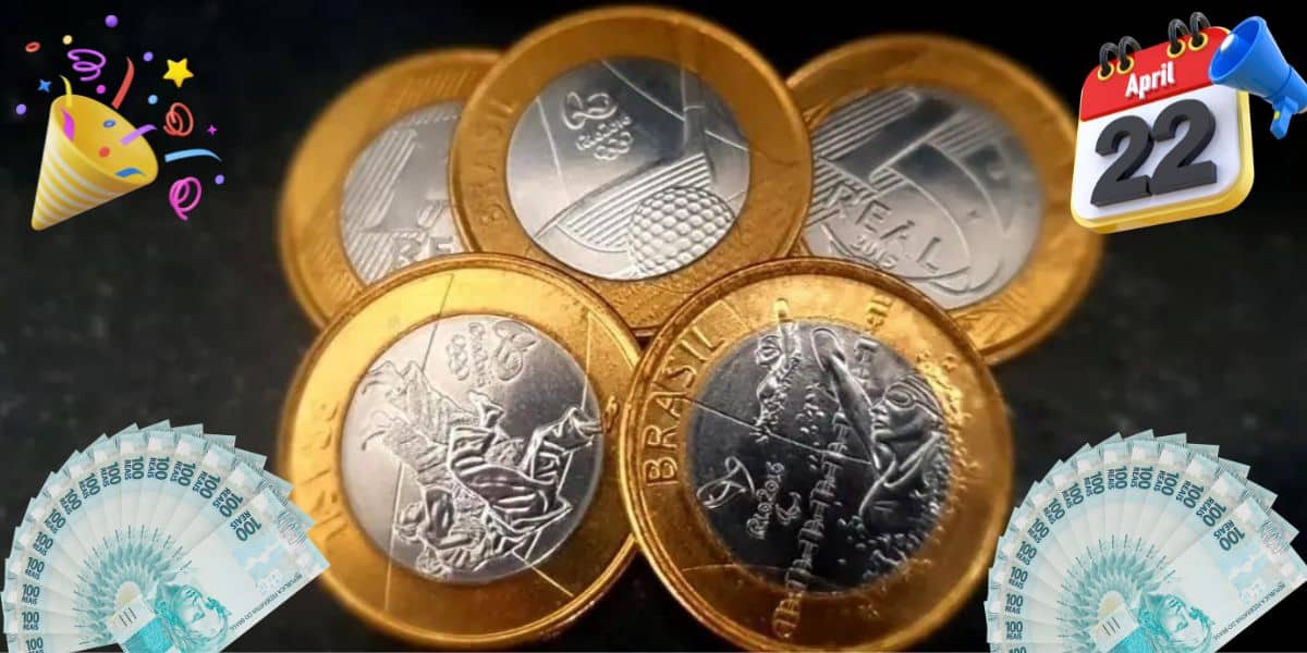 Moedas de R$ 1 real dos Jogos Olímpicos do Rio (Foto: Reprodução / Canva / Montagem TV Foco)