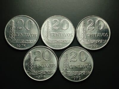 Moeda antiga de 20 centavos (Foto: Reprodução/ numismaticacolon)