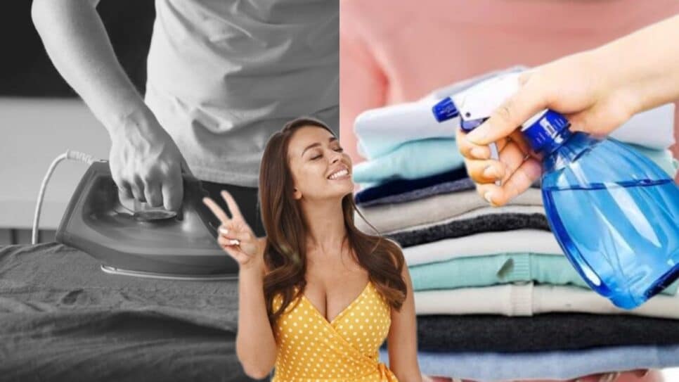 2 ingredientes para borrifar solução caseira em roupas e dar adeus ao ferro de passar (Fotos: Reprodução/ Freepik/ Montagem)