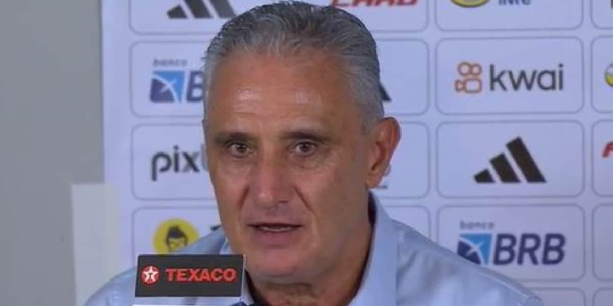 Tite em coletiva (Foto: Reprodução/Flamengo)